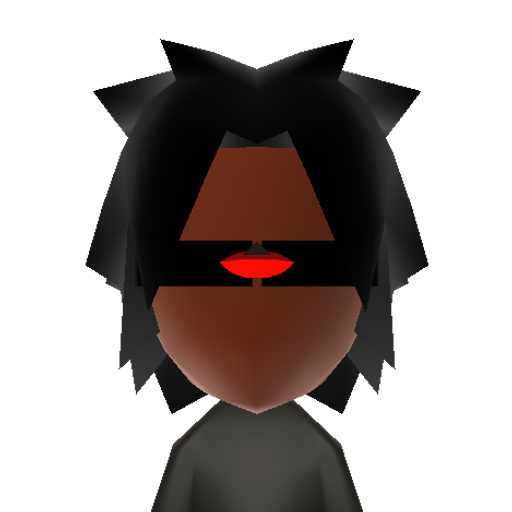 DarkMatter Mii character: A recurring boss in the Kirby series. He has two forms, a "swordsman" form and a "true" form. Here, he is presented in his swordsman form. He can possess the bodies of others and attack with dark lightning.
