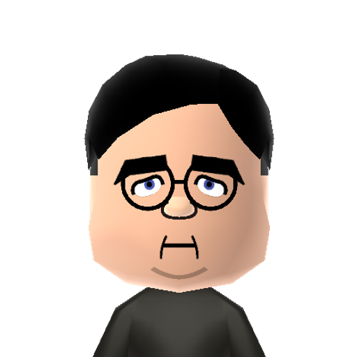 Jim Ross Mii character: Good ol' J.R. is a WWE wrestling announcer, perhaps the greatest of all time.