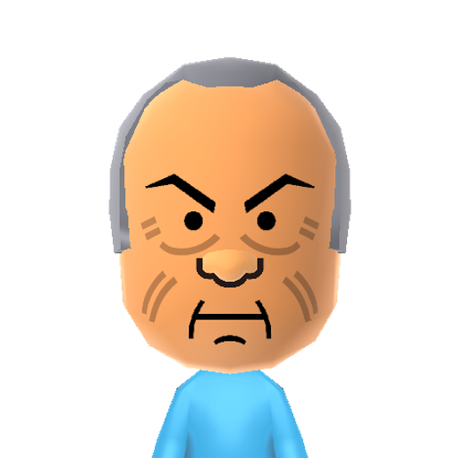 Cotton  Mii character: Hank Hill's mysoginistic WWII Veteran father. He killed fifty men.