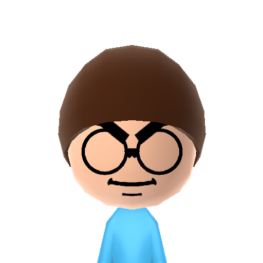 Swirly G. Mii character: The nerdy good guy turned bad from Egoraptor's anime parody, "Girlchan in Paradise".