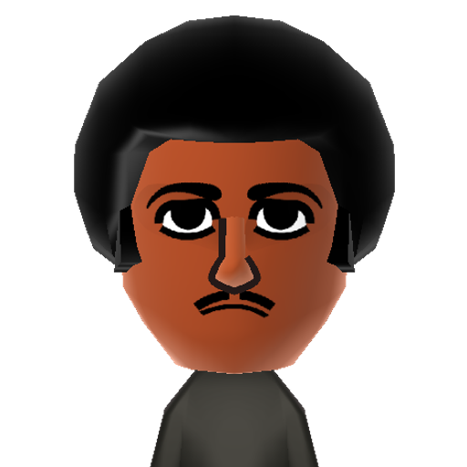 Phil lynot Mii character: The front man of Thin Lizzy. He sang "The Boys are Back in Town".