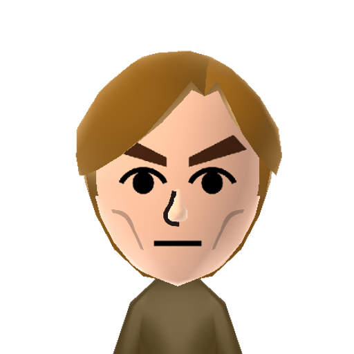 HarveyDent Mii character: The man who would one day fall into a vat of toxins and become Batman's enemy Two-Face.