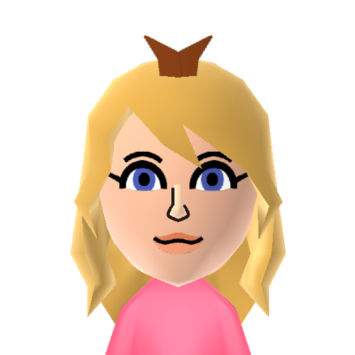 P. Peach Mii character: The Princess of the Mushroom Kingdom saved by Mario in countless games. Shes loves being captured by Bowser and his minions.
