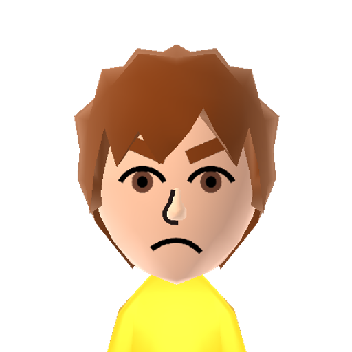 Mii Sun Mii character: This is Mii Sun. The Great Demigod King of the Sun, Day, and Energy, in Animazy. He is the husband of Mii Moon and the father of Mii Dawn, Mii Hell, and Mii Summer, and the adoptive father and mentor of Melissa. (Note: Originally, Mii Sun had yellowish-orange hair and eyebrows, but I couldn't apply that color to the game where I created him. I used