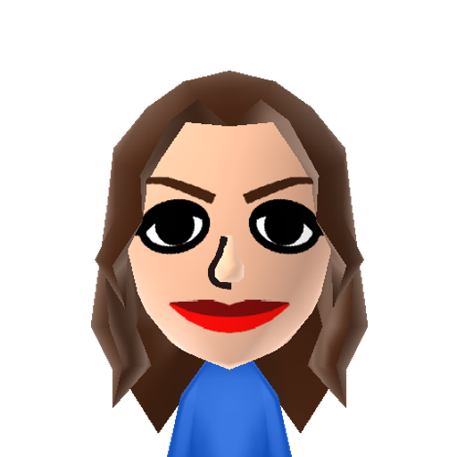 A.Hathaway Mii character: Actress from Disney's "The Princess Diaries" and "The Devil Wears Prada".