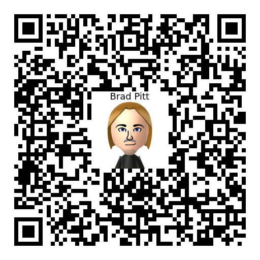 Brad Pitt Mii QR code
