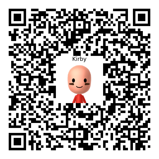 Kirby Mii QR code
