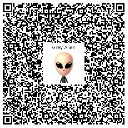 Grey Alien Mii QR code
