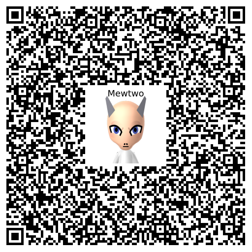 Mewtwo Mii QR code